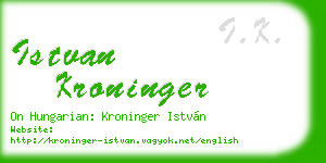 istvan kroninger business card